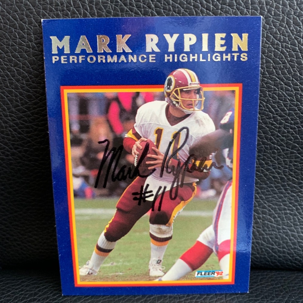 Mark Rypien 1992 Fleer autographed football card